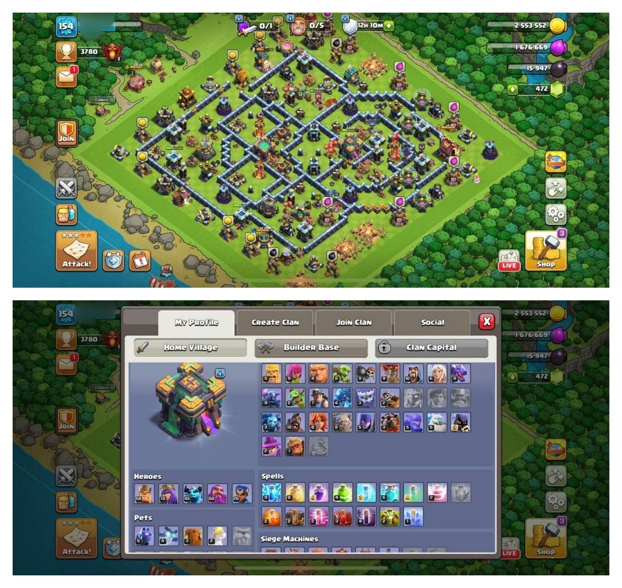 {70% DISCOUNT} TH14 SEMI MAX ⚡️8 EPIC EQUIPMENT⚡️XP-154⚡️HERO 58-78-45-50-26⚡️FRRE NAME CHANGE⚡️MAGIC ITEMS⚡️OP LAB⚡️🚚