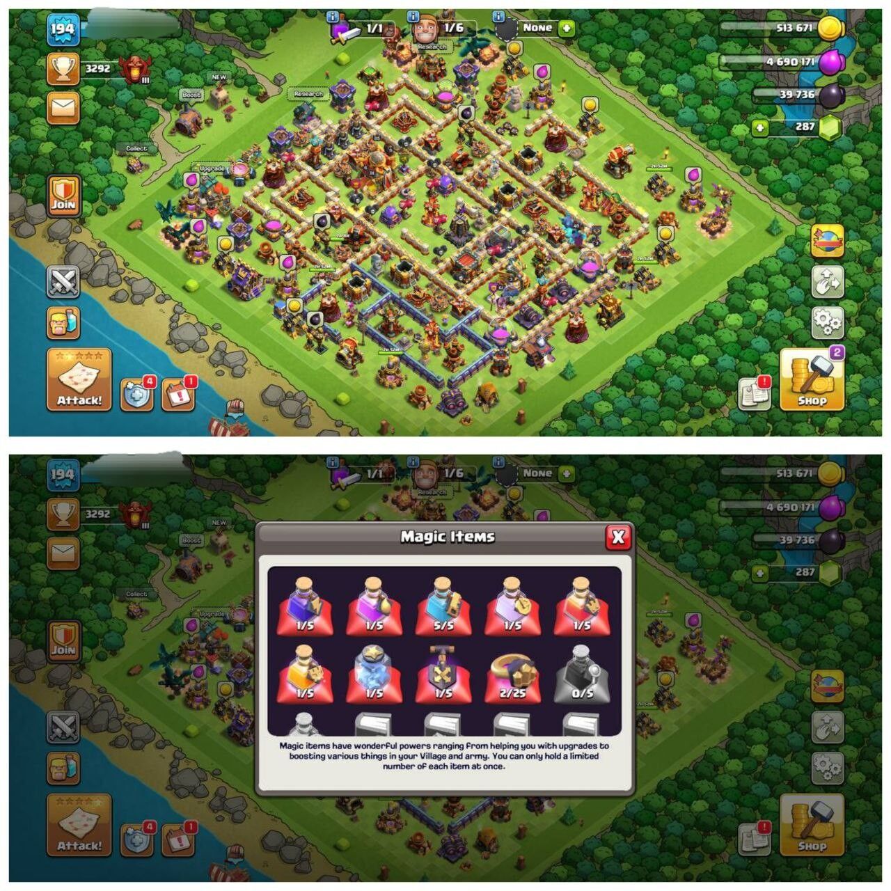 {75% DISCOUNT} TH16 SEMI MAX ⚡️4 EPIC EQUIPMENT⚡️XP-194⚡️HERO 81-85-49-61-36⚡️MAGIC ITEMS⚡️OP LAB