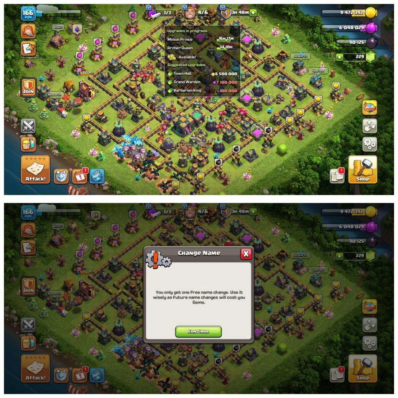 {55% DISCOUNT} TH14 ALMOST MAX ⚡️9 EPIC EQUIPMENT⚡️XP-166⚡️HERO 82-82-52-57-30⚡️FREE GEMS NAME CHANGE⚡️MAGIC ITEMS⚡️OP LAB