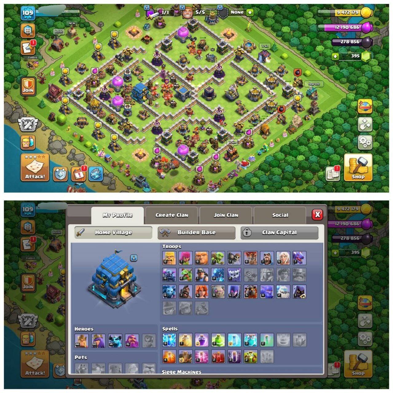 {60% DISCOUNT} TH12 NEW ID ⚡️2 EPIC EQUIPMENT⚡️XP-174⚡️HERO 46-50-14-15⚡️OP LAB⚡️🚚