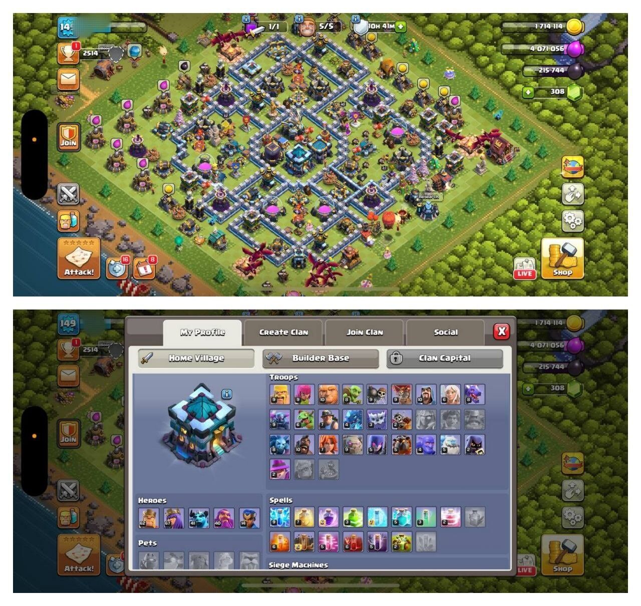 {70% DISCOUNT} TH13 SEMI MAX ⚡️5 EPIC EQUIPMENT⚡️XP-149⚡️HERO 62-67-41-40-14⚡️ BLUE WALLS⚡️500 GEMS NAME CHANGE⚡️MAGIC ITEMS⚡️OP LAB