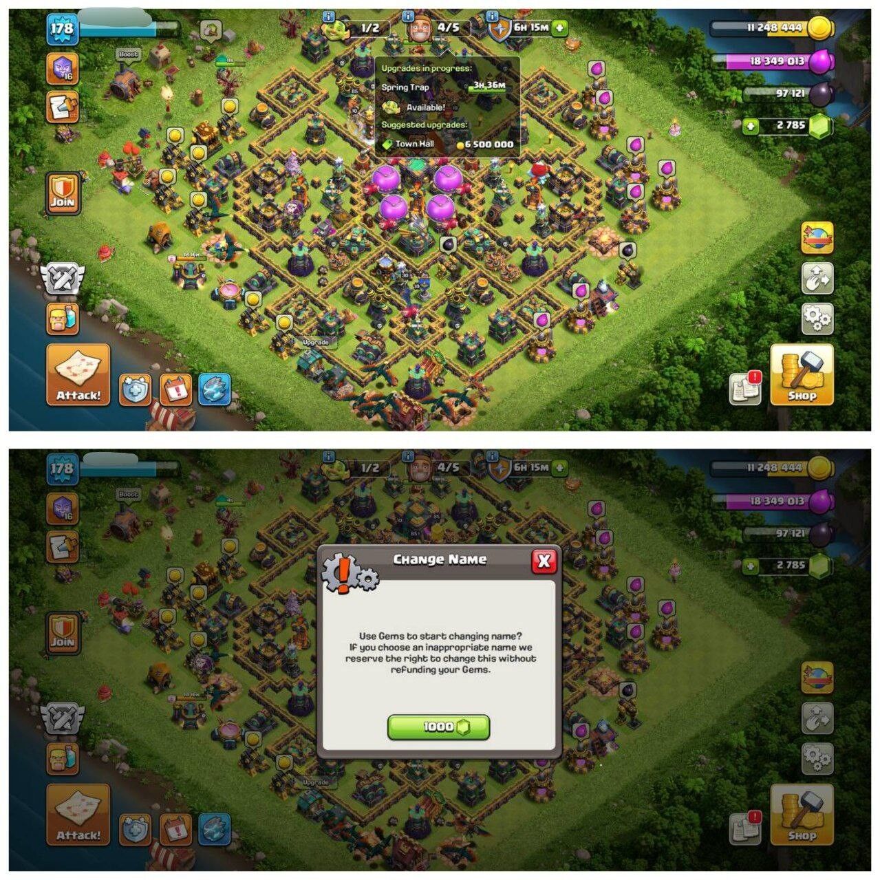 {80% DISCOUNT} TH14 PURE MAX  ID⚡️8 EPIC EQUIPMENT⚡️XP-178⚡️HERO 85-85-60-60-30⚡️1000 GEMS NAME CHANGE⚡️MAGIC ITEMS⚡️OP LAB🚚