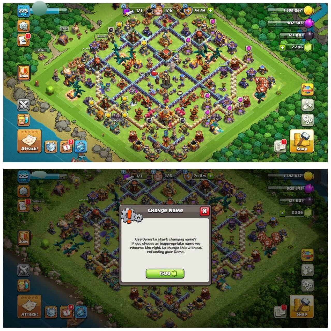 {70% DISCOUNT} TH16 SEMI MAX ⚡️10 EPIC EQUIPMENT⚡️XP-225⚡️HERO 91-90-63-64-40⚡️1500 GEMS NAME CHANGE⚡️OP LAB