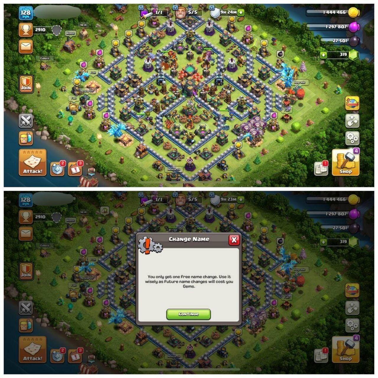 {POWERFULL ACCOUNT} TH14 SEMI MAX⚡️XP- 128⚡️HERO 41-60-43-25-20⚡️BLUE WALLS ⚡️DECENT EQUIPMENTS ⚡️3 SKINS⚡️NC FREE⚡️OP LAB