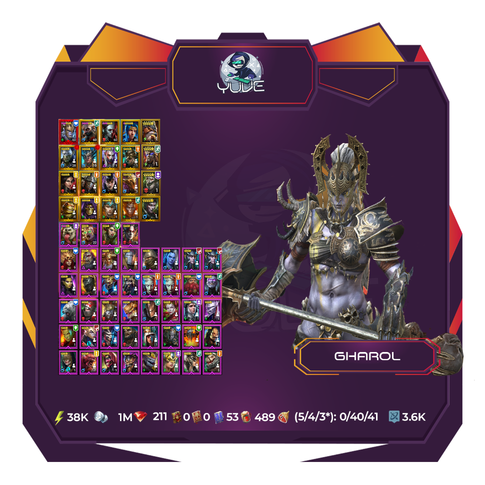 1Mythical|19Leg|Gharol|Osgrun|Elenraril|Arix|Uugo|38K