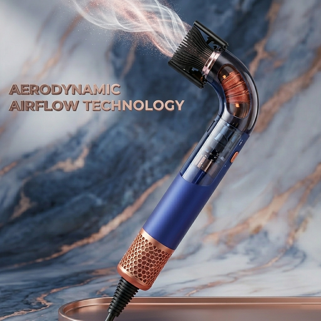 DRYON D17 Stick Hair Dryer - Ultra-Lightweight 345g High-Speed Dryer with 3 Attachments