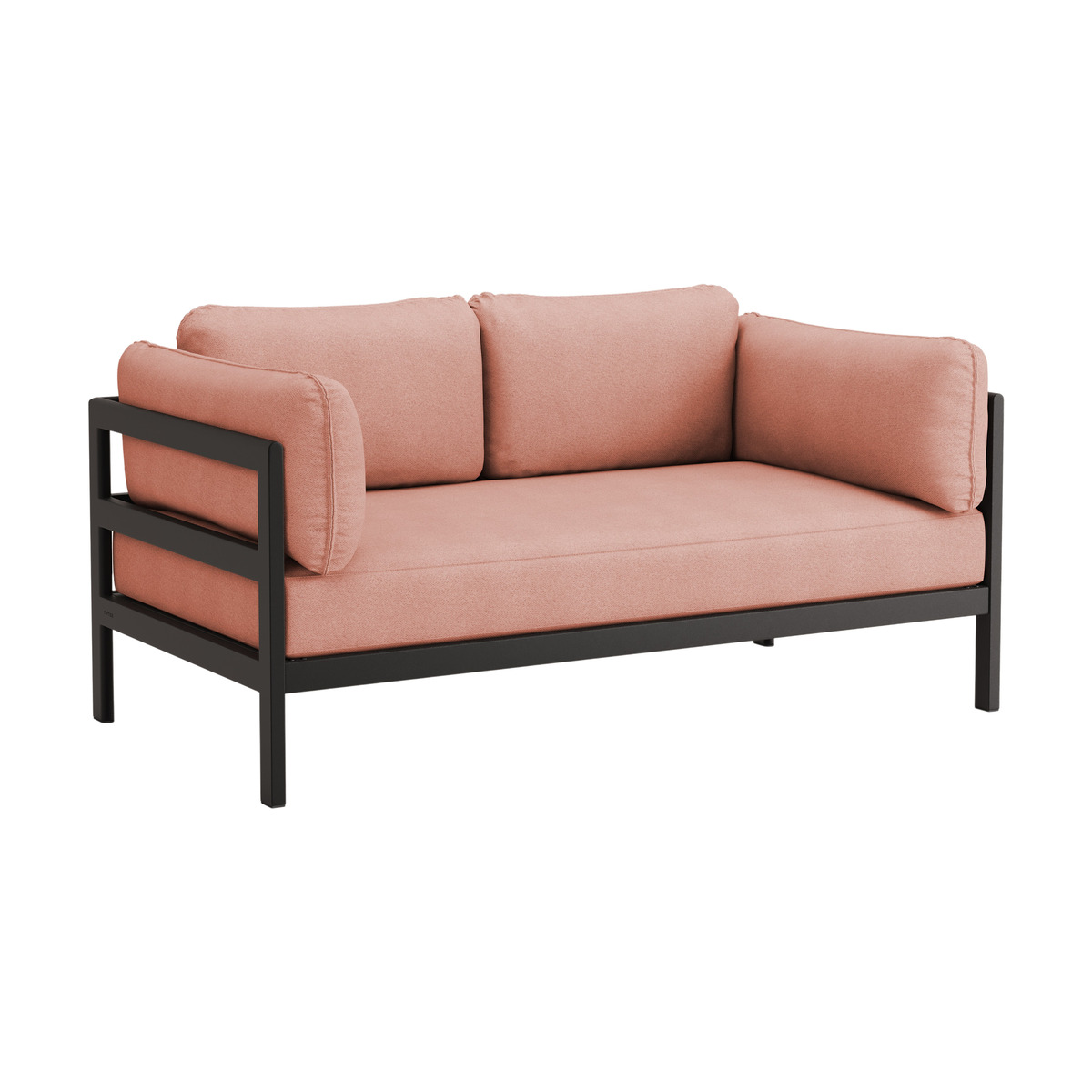 Canapé 2 places en métal noir et tissu rose chiné Easy - Tiptoe