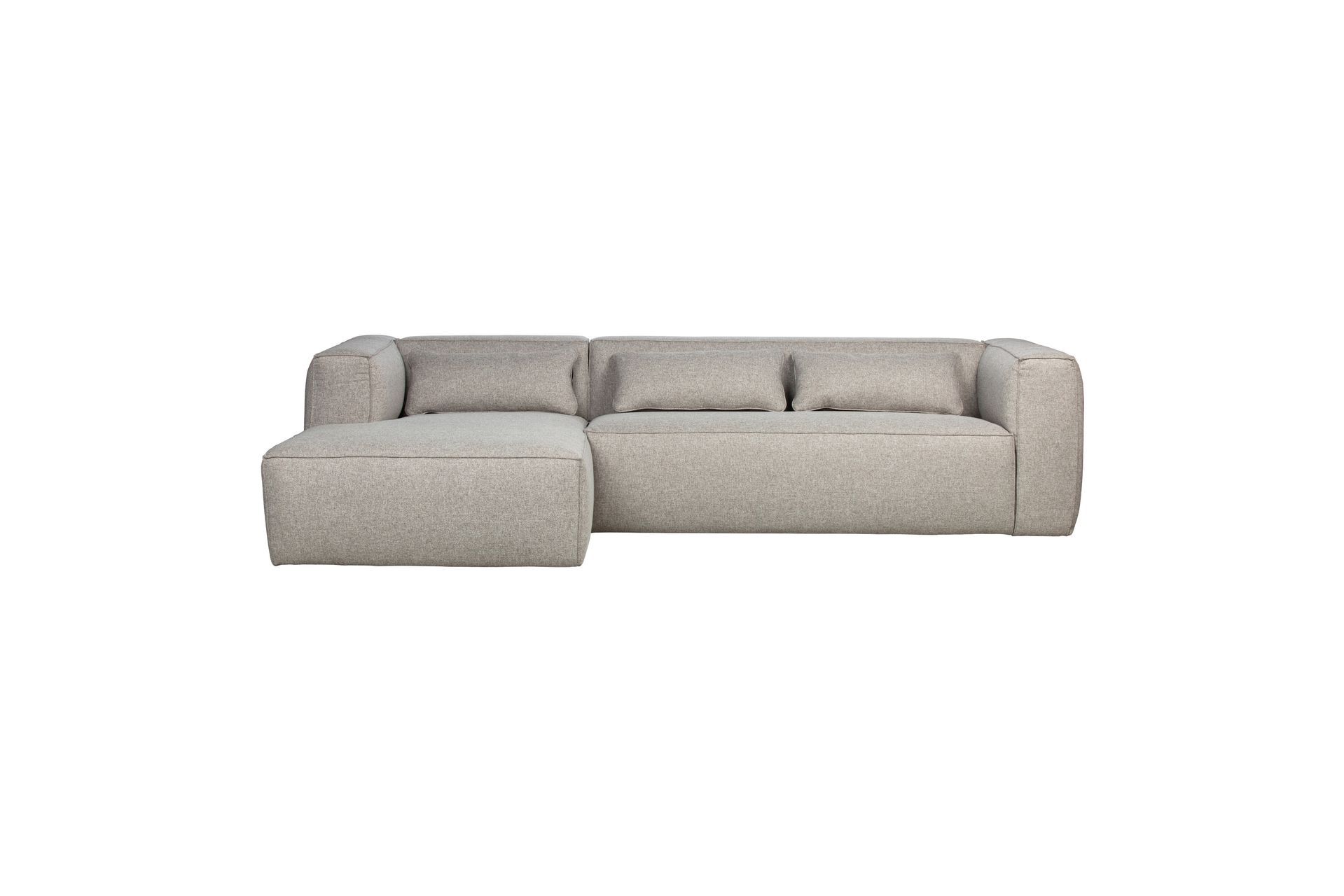 Canapé d'angle gauche en tissu gris clair