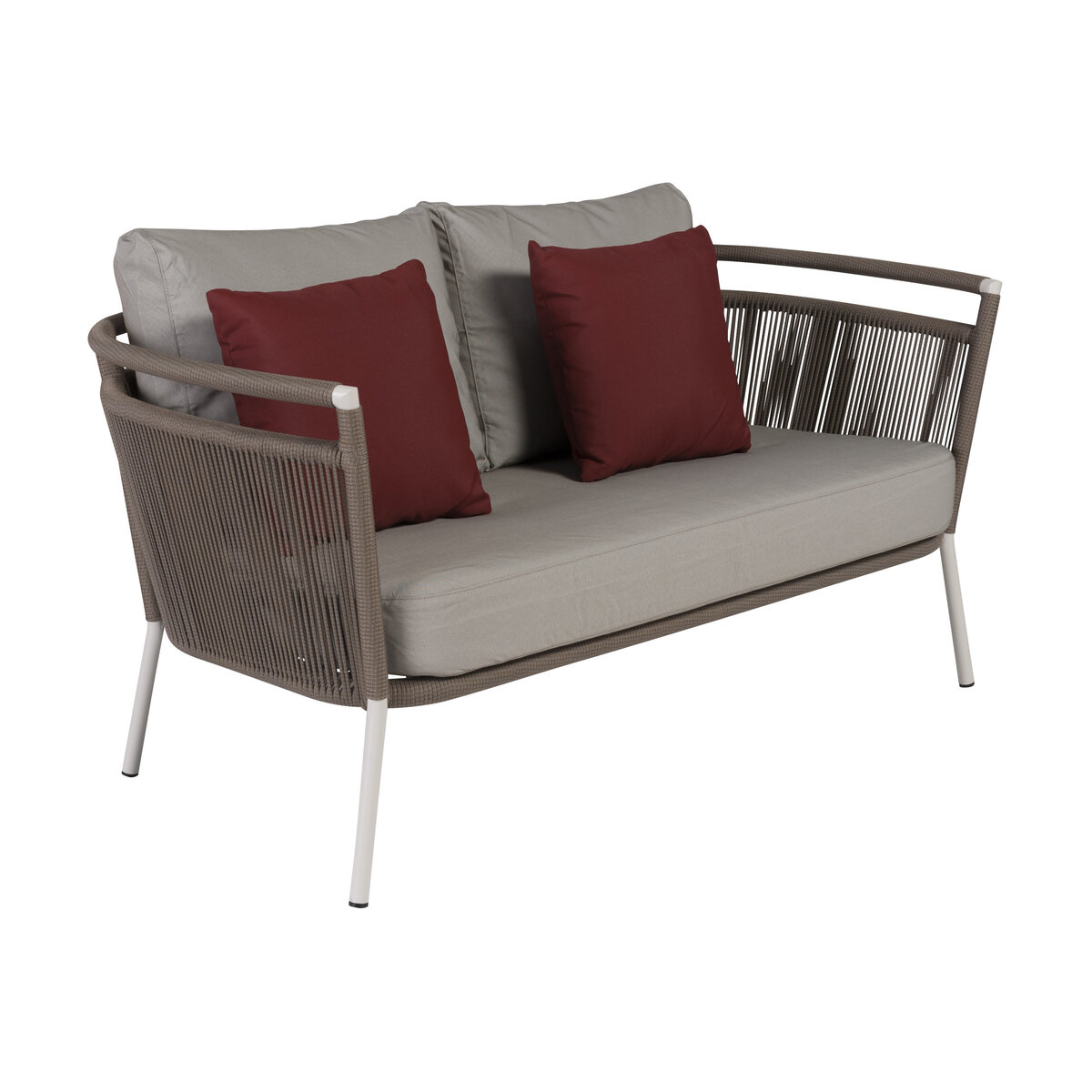 Canapé en résine avec coussin tissu marron glacé Vegas - KOK