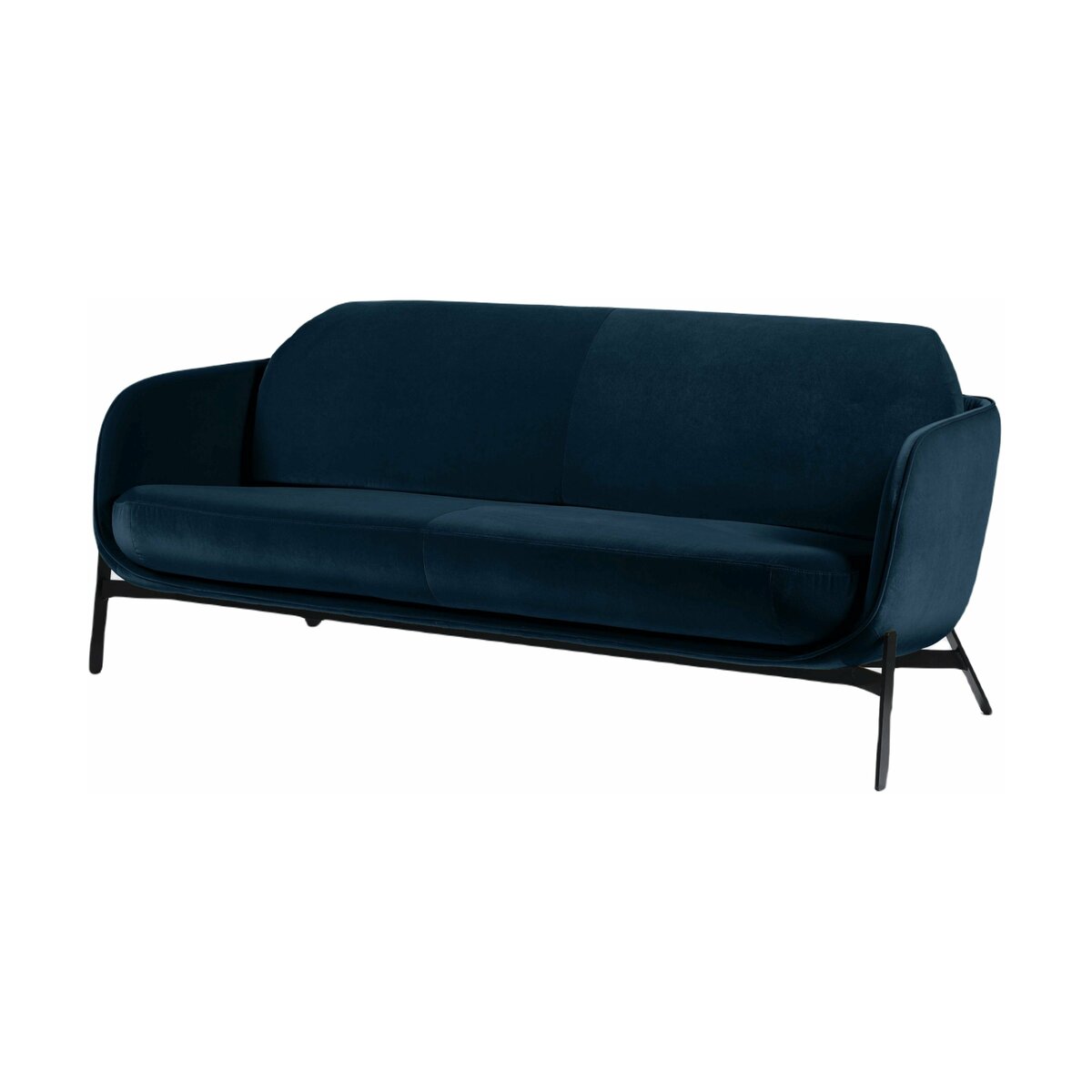 Canapé 3 places en tissu velours bleu nuit Hypanis - Principe
