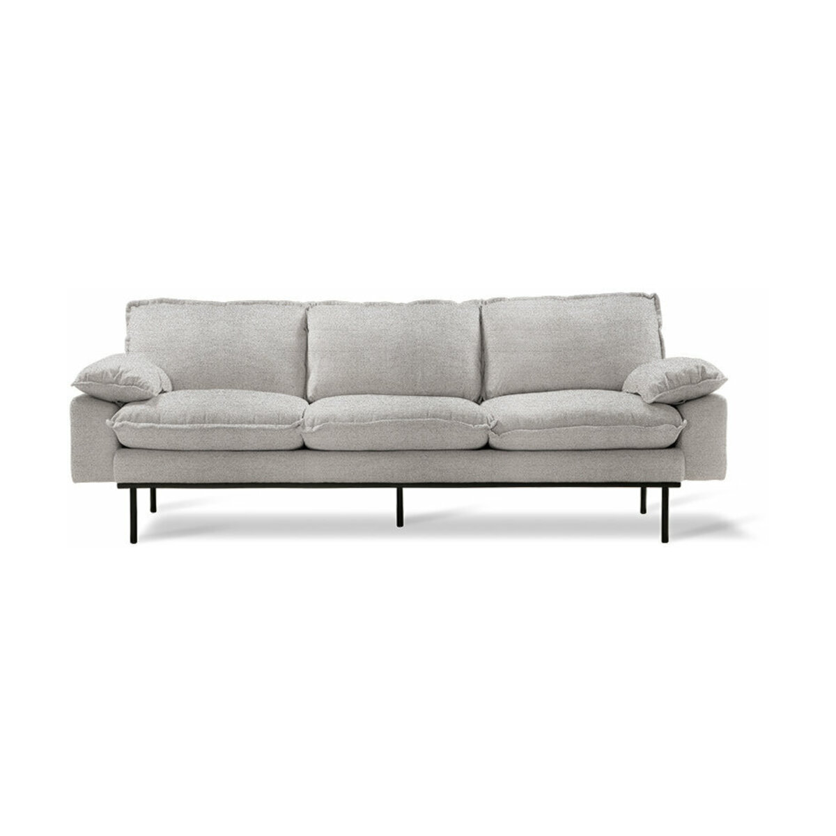 Canapé 3 places tissu gris clair Sneak Retro - HKliving