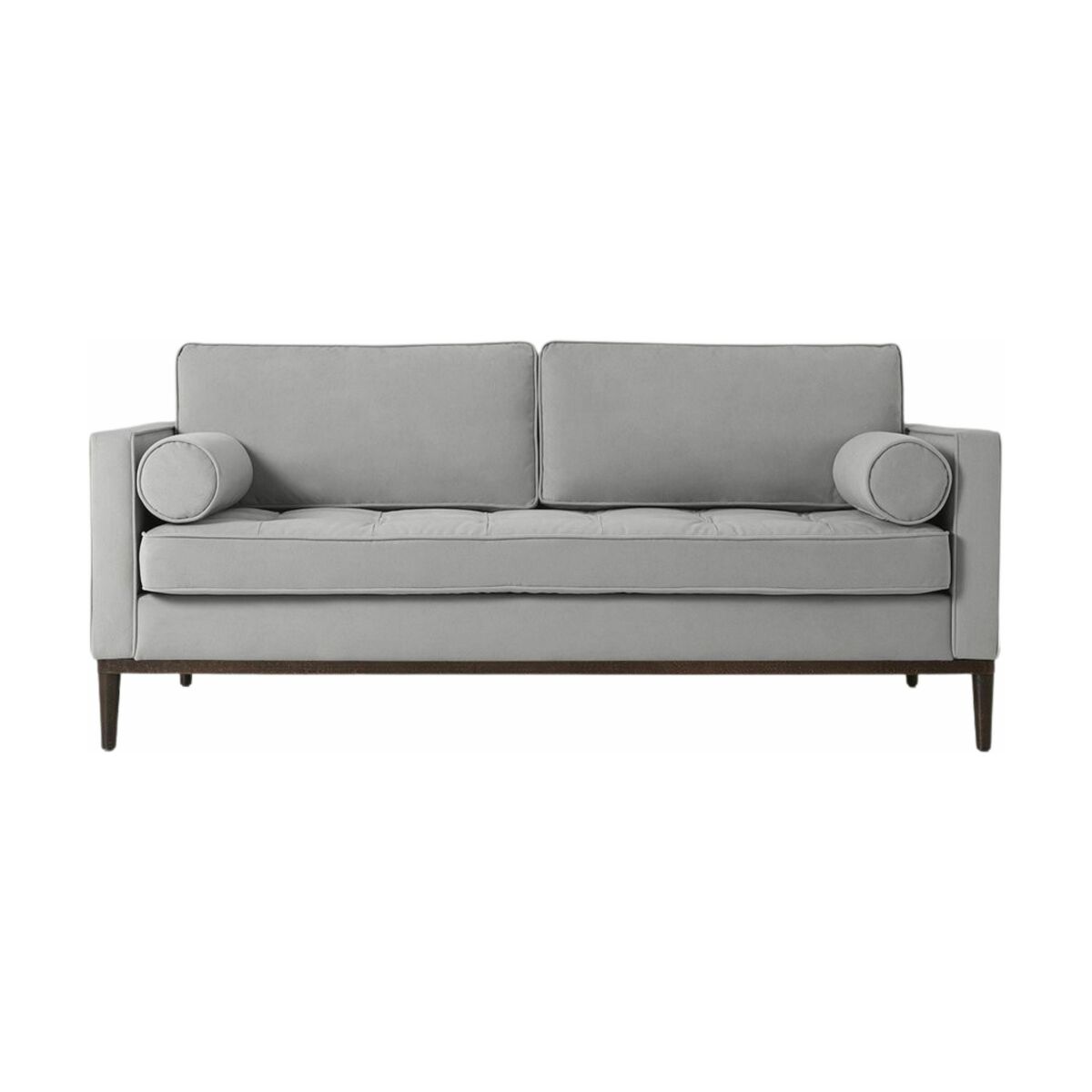 Canapé 2 places en velours gris clair épaisseur 02 - Swyft