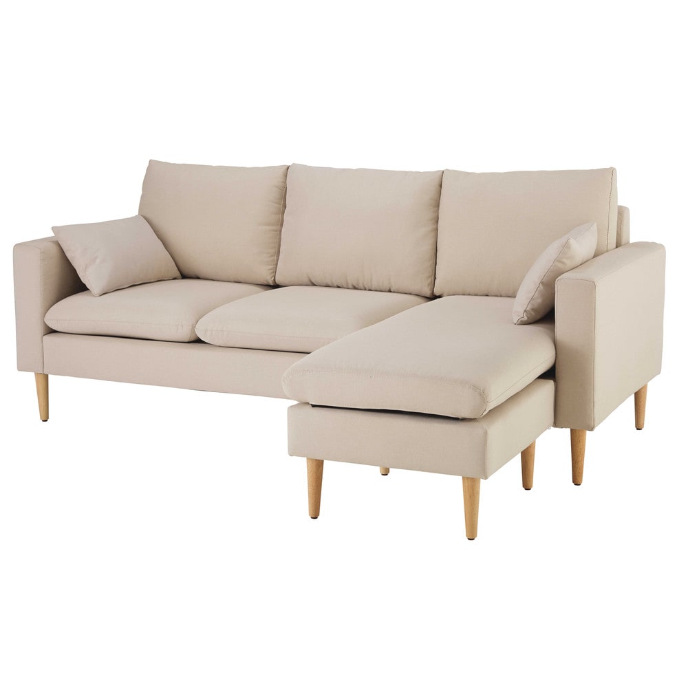 Canapé d'angle 3/4 places beige Joey