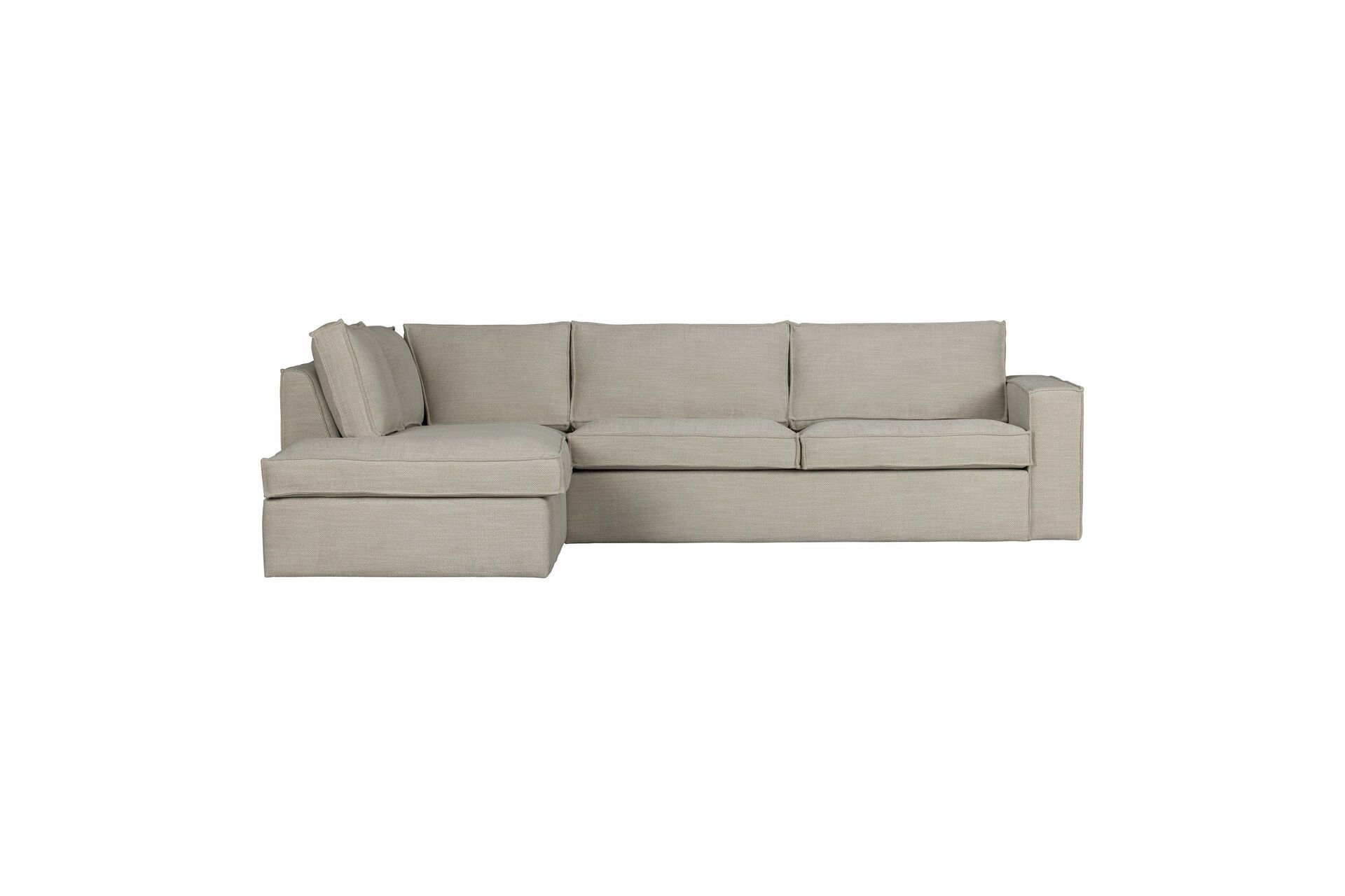 Canapé d'angle gauche en tissu beige