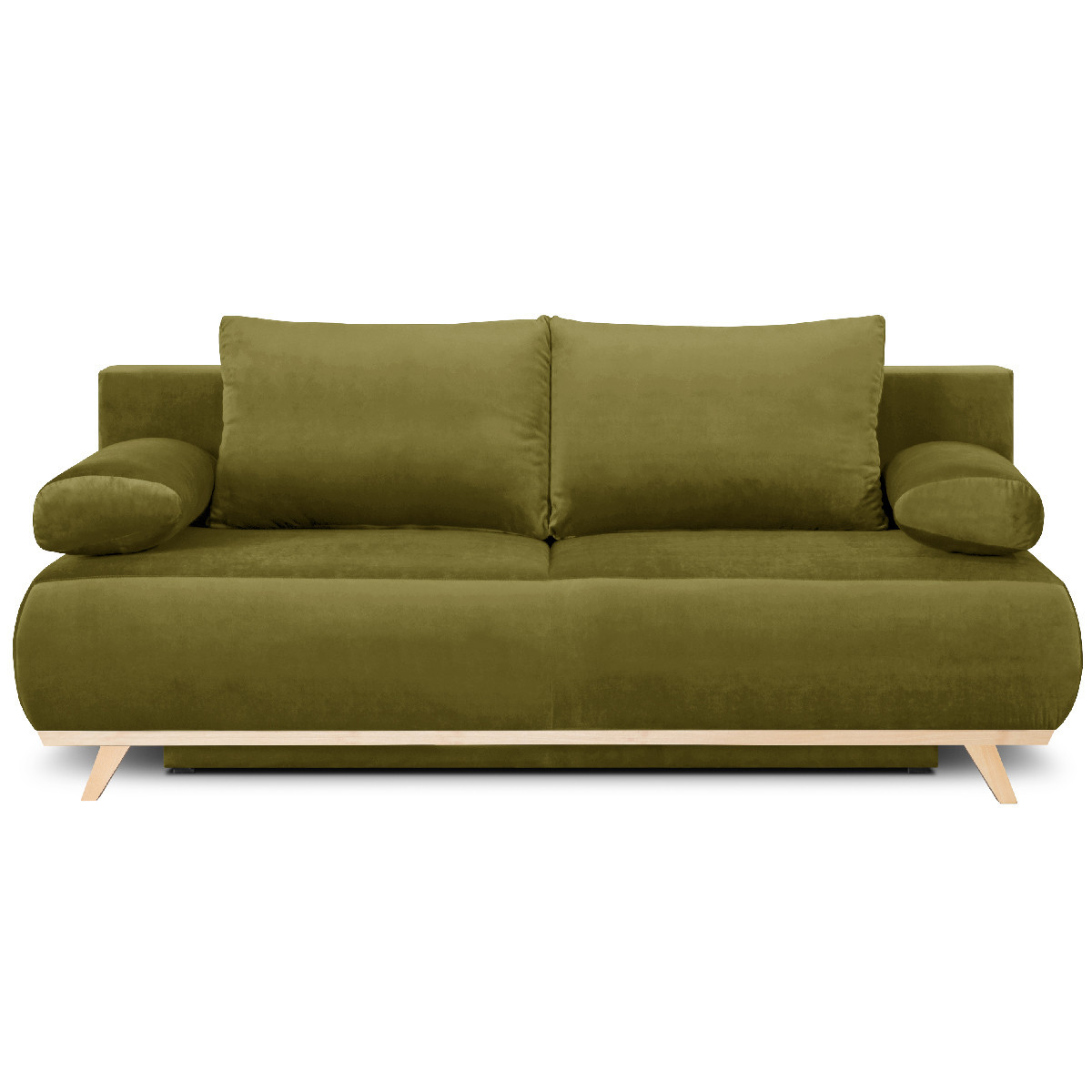 Canapé convertible 3 places avec coffre de rangement vert olive