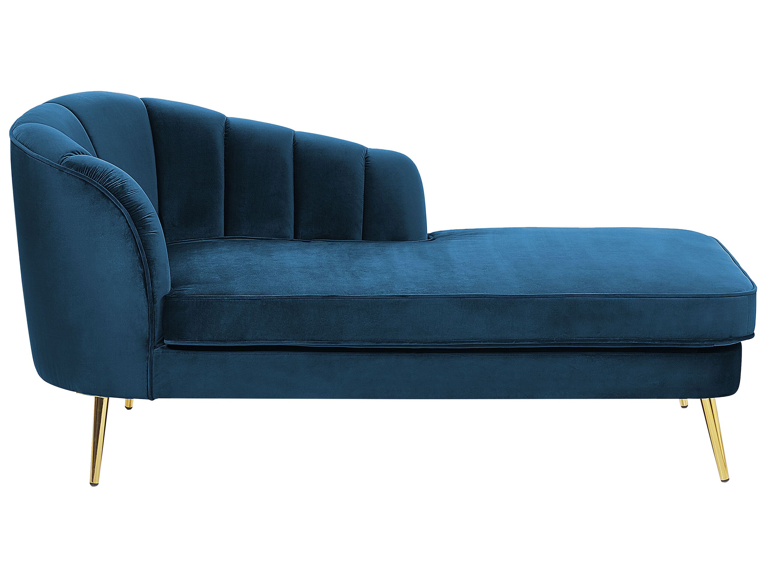 Chaise longue cï¿½tï¿½ gauche en velours bleu cobalt