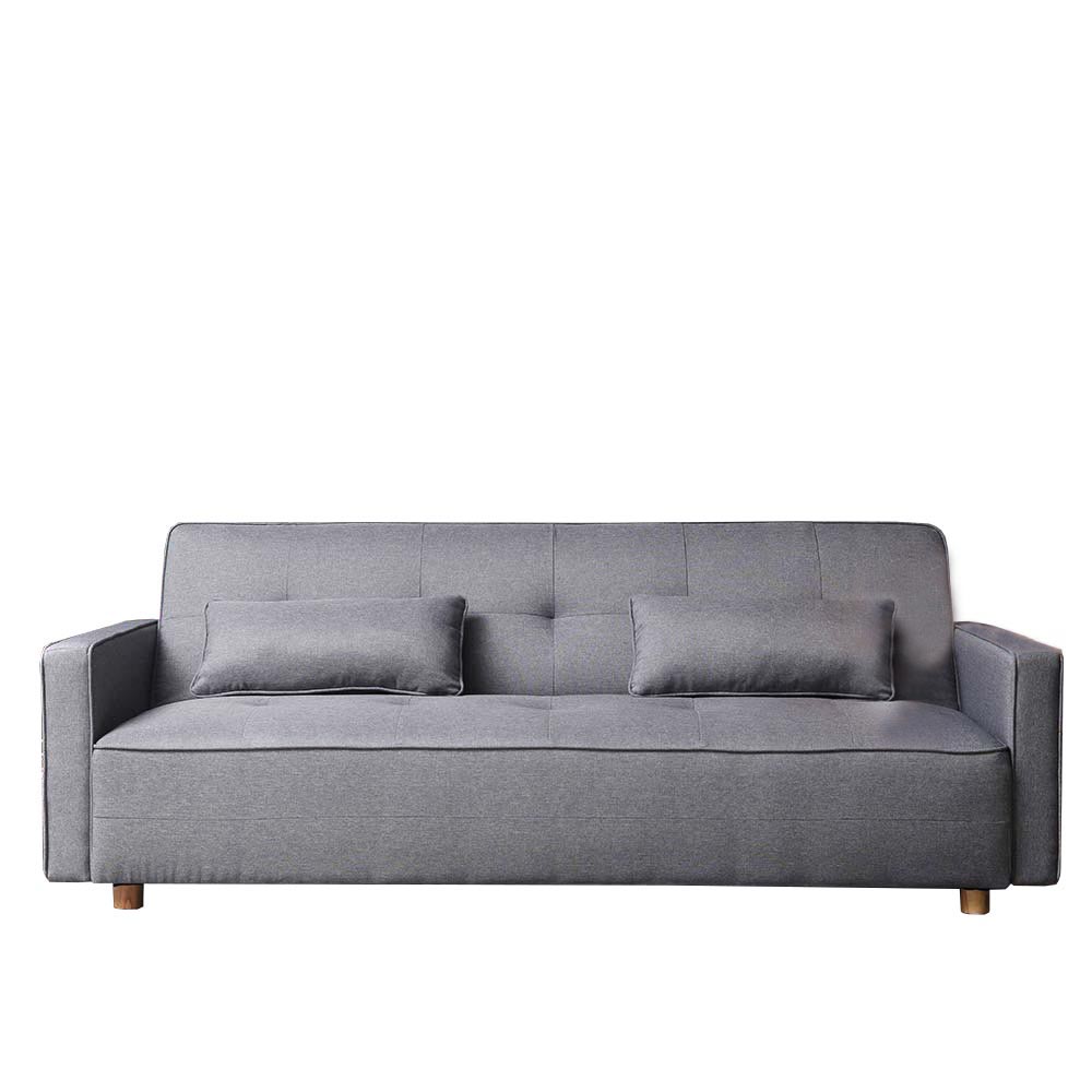 Canapé convertible 3 places en tissu gris
