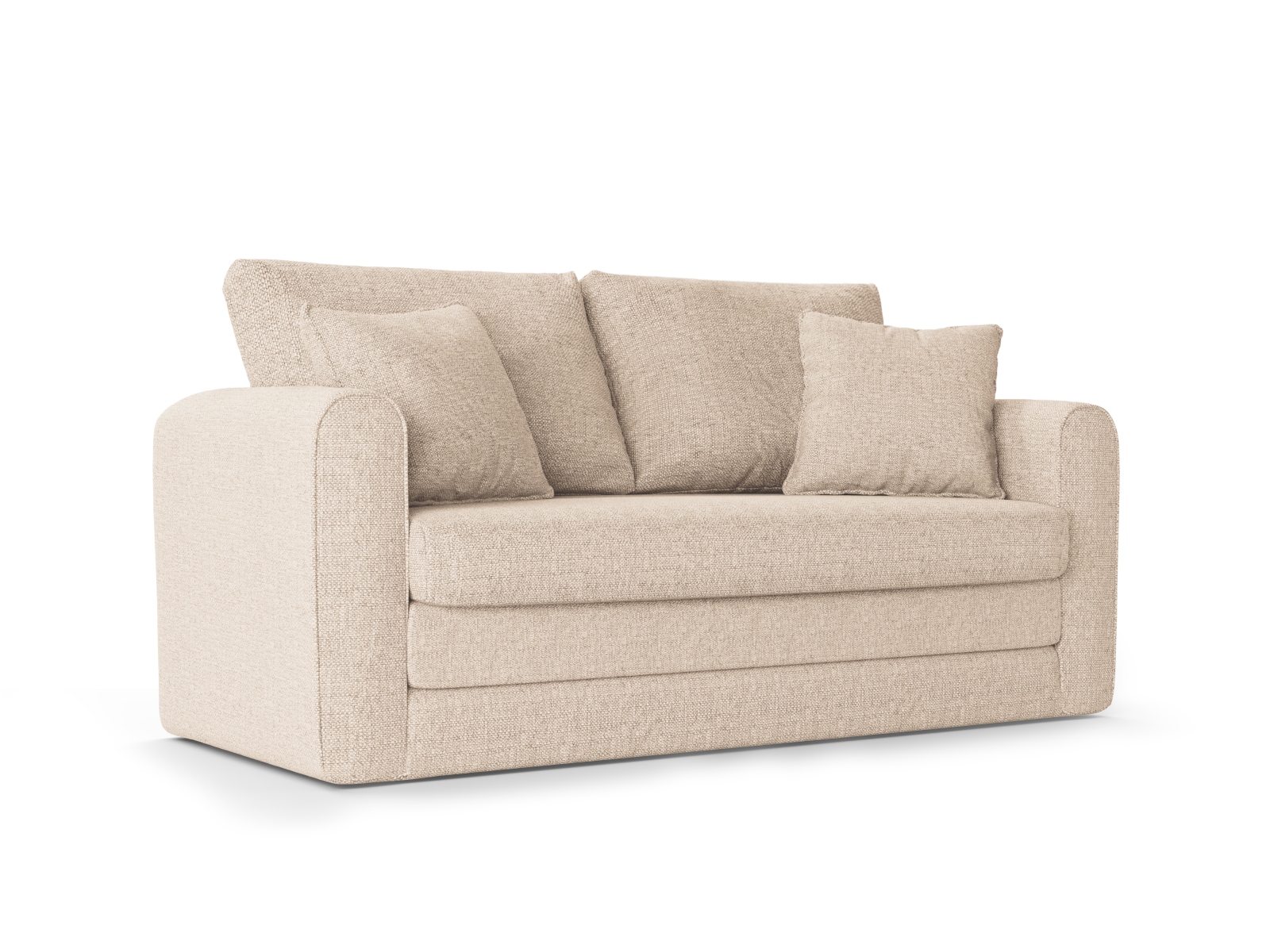 Canapé 2 places en tissu structuré beige clair