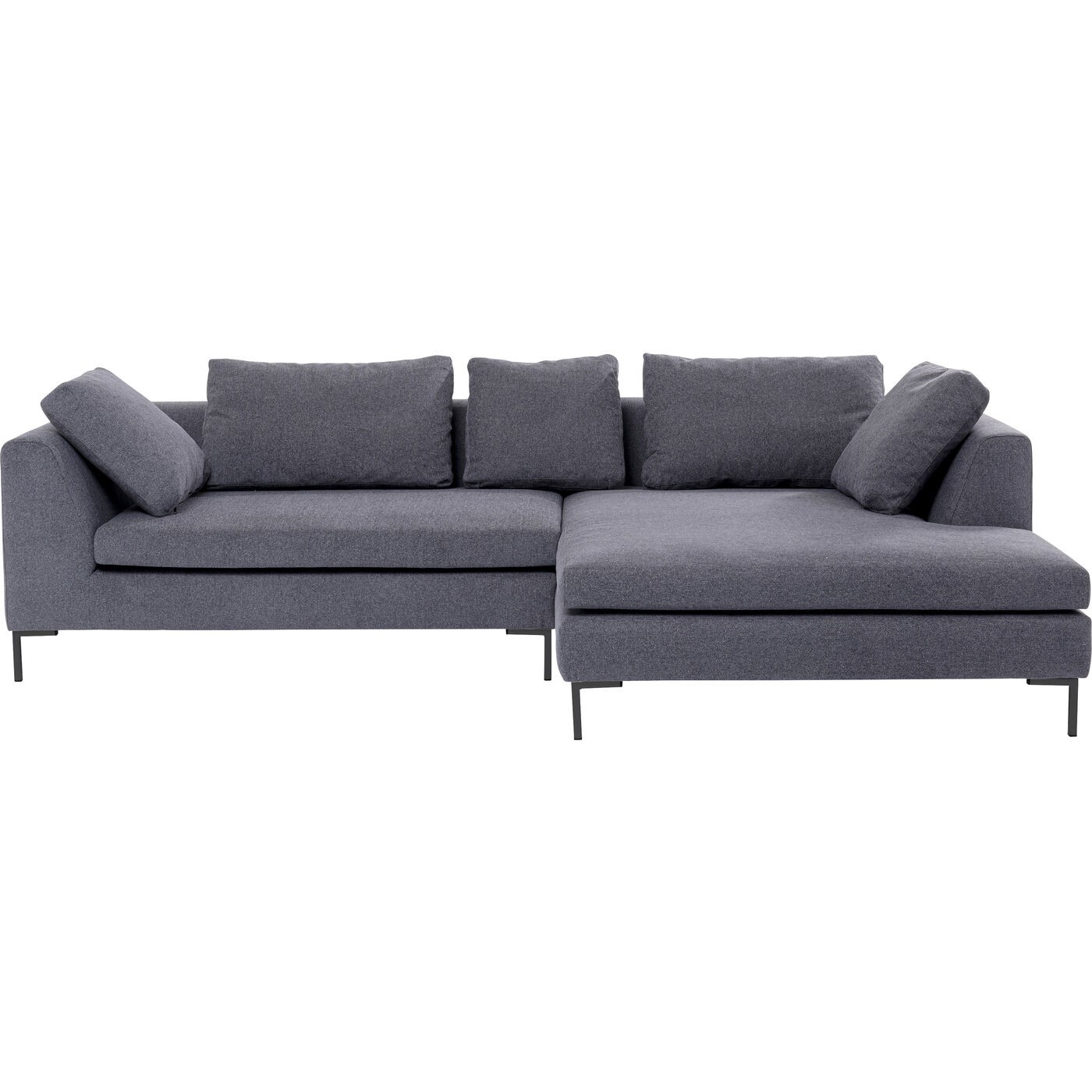 Canapé d'angle droit 4 places en tissu gris foncé