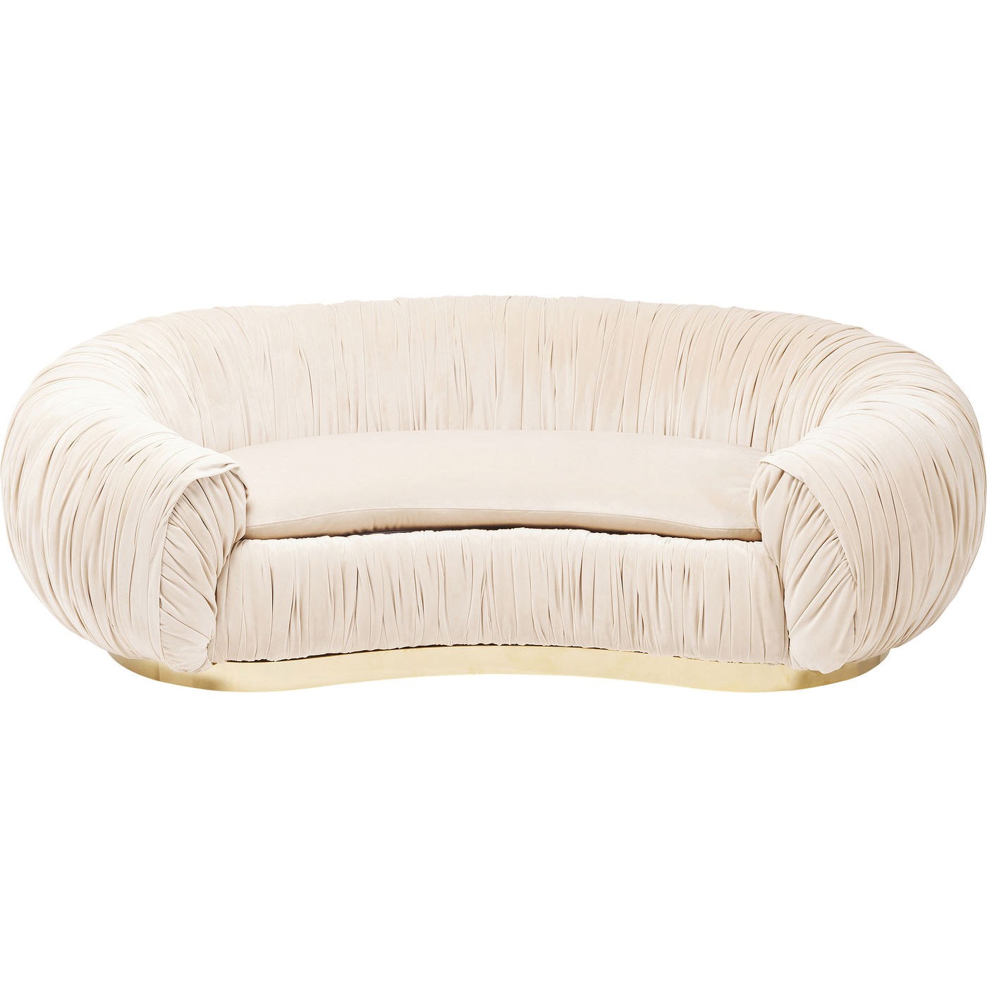 Canapé 2 places en velours beige