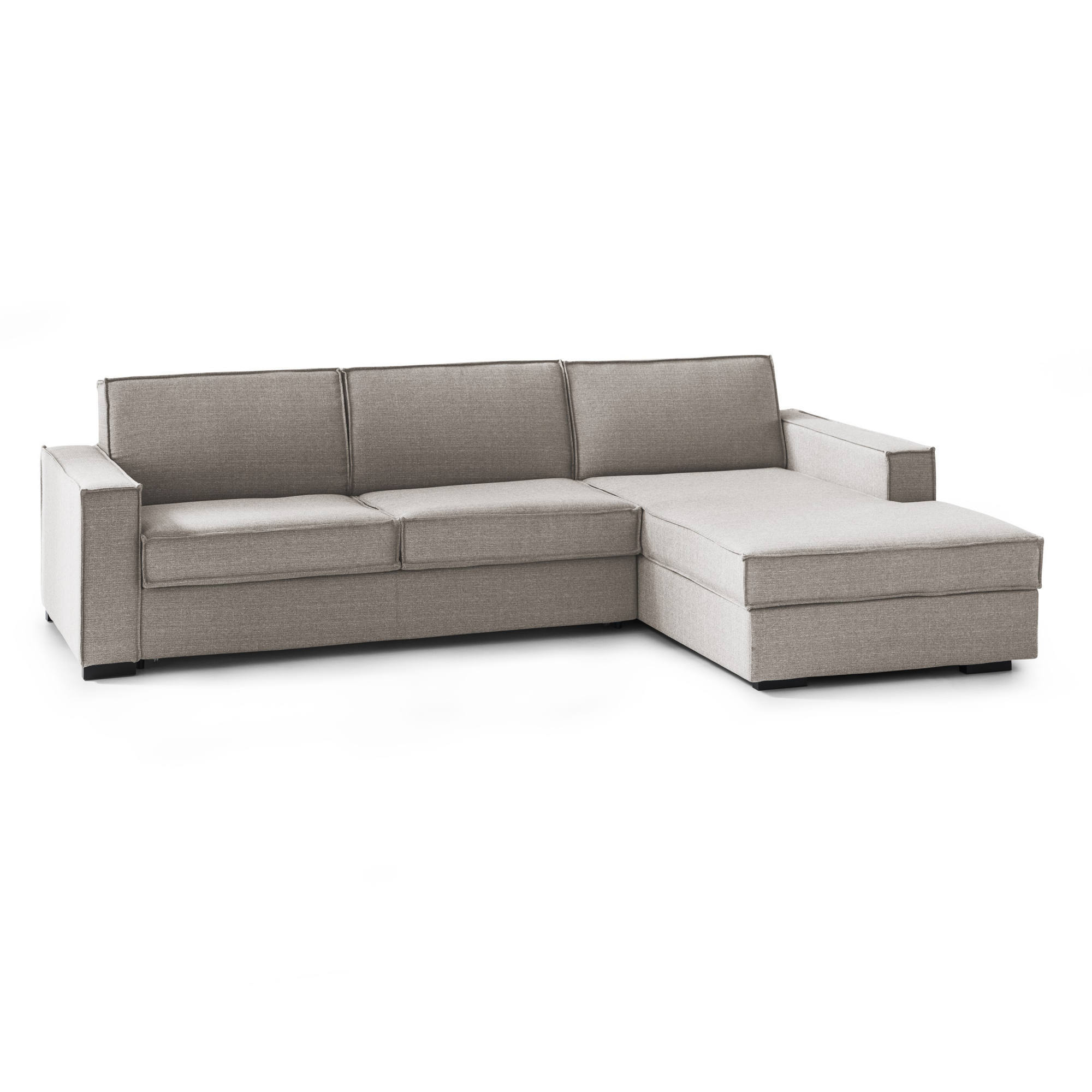 Canapé d'angle en tissu gris tourterelle