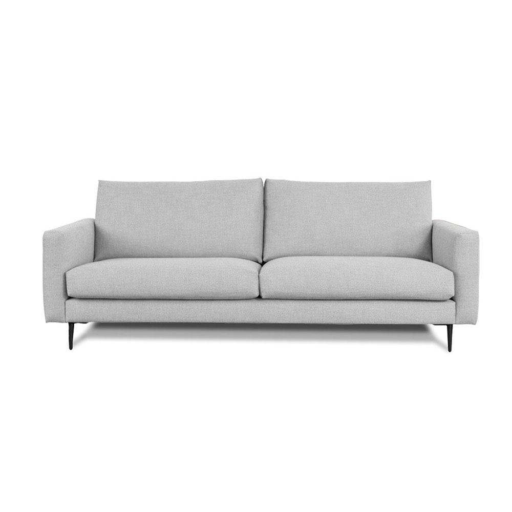 Canapé 3 places tissu droit gris clair