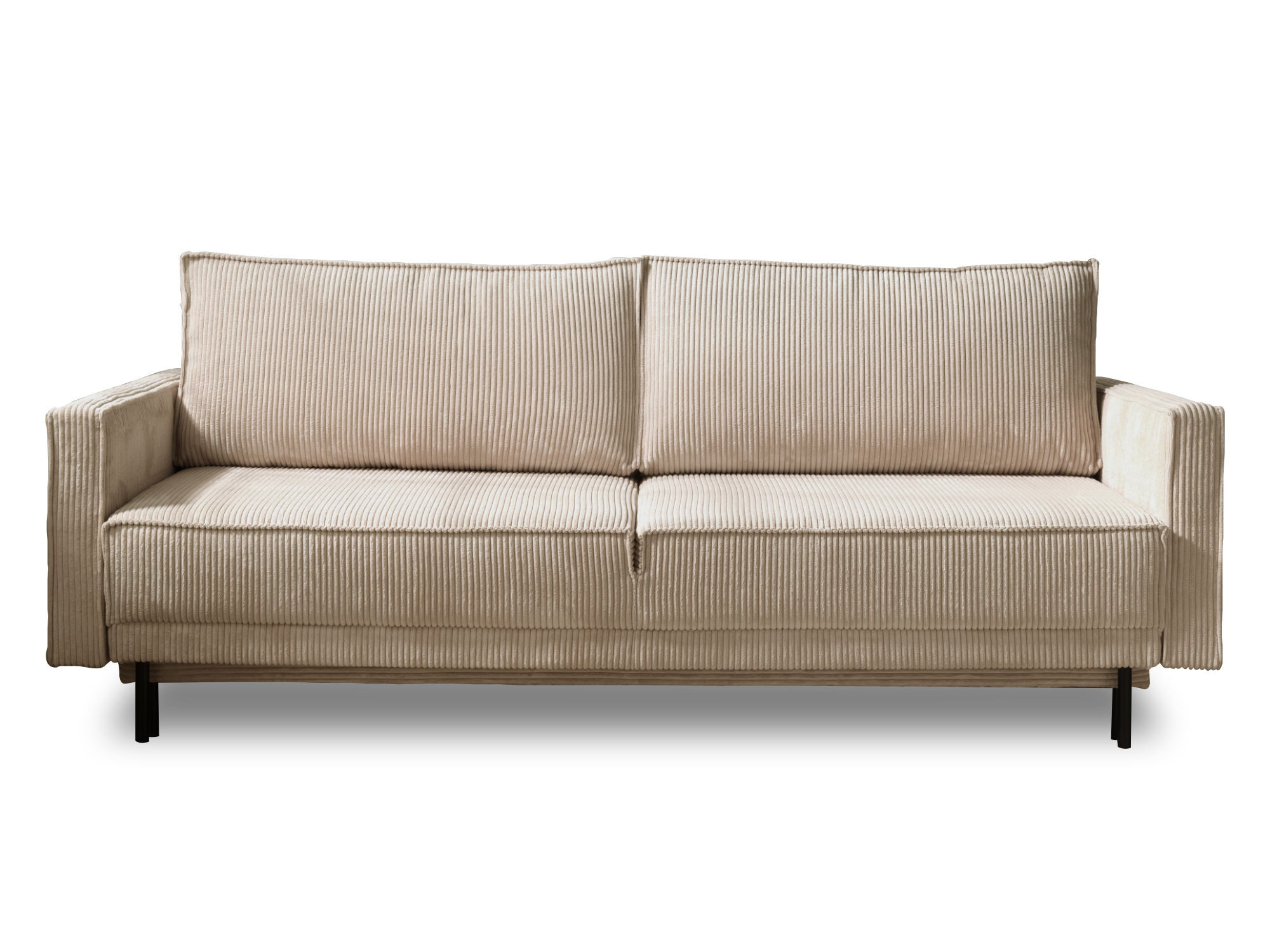 Charlie - Canapé droit convertible 3 places Velours Beige