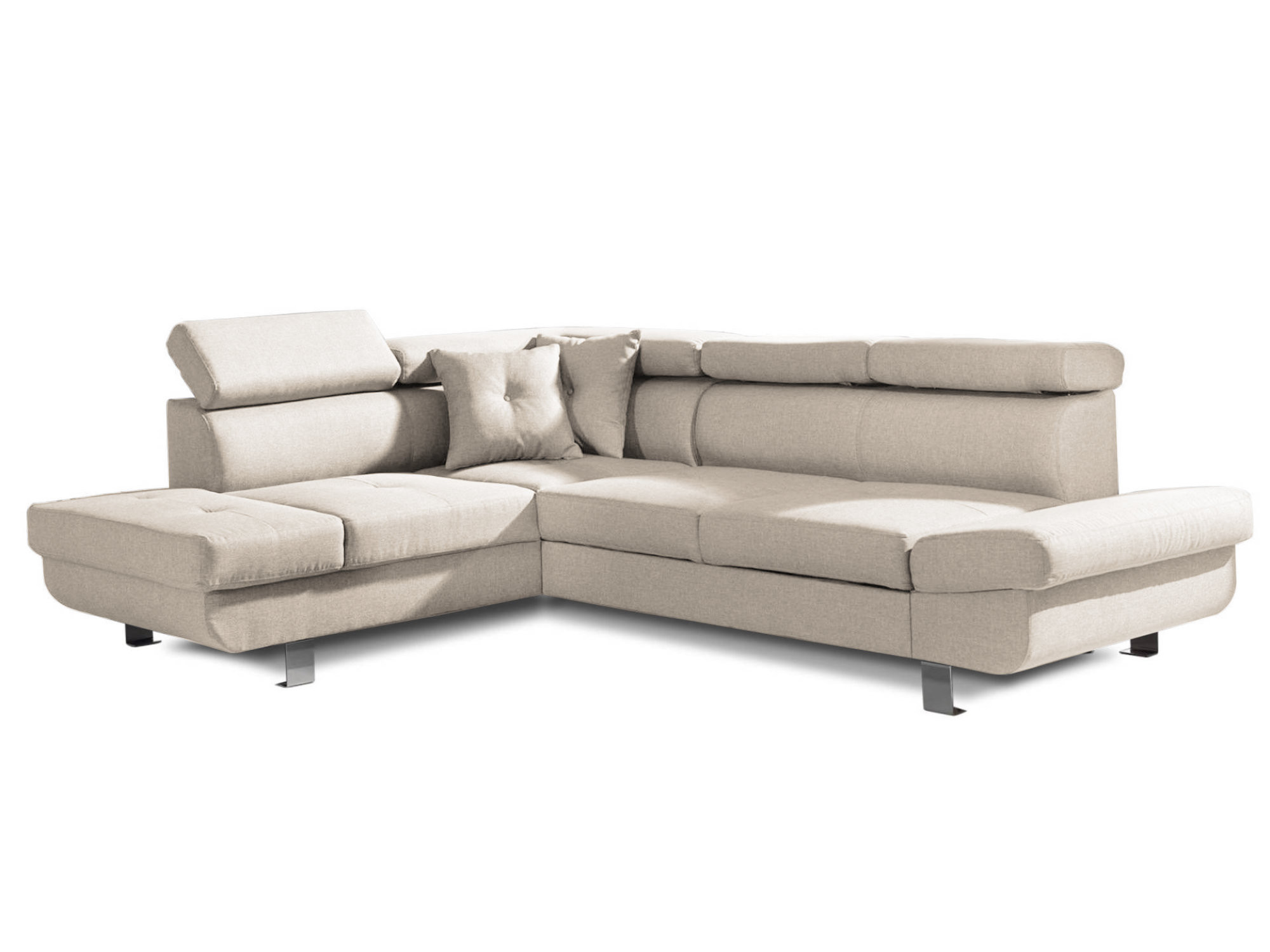 Canapé d'angle gauche convertible 5 places Beige