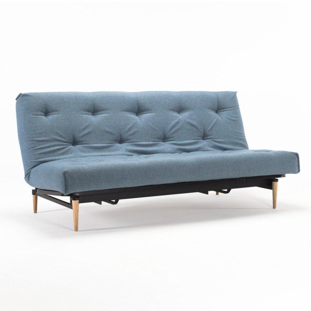 INNOVATION LIVING Canapé convertible design ASLAK lit 140*200 cmCapitonné piètement chêne