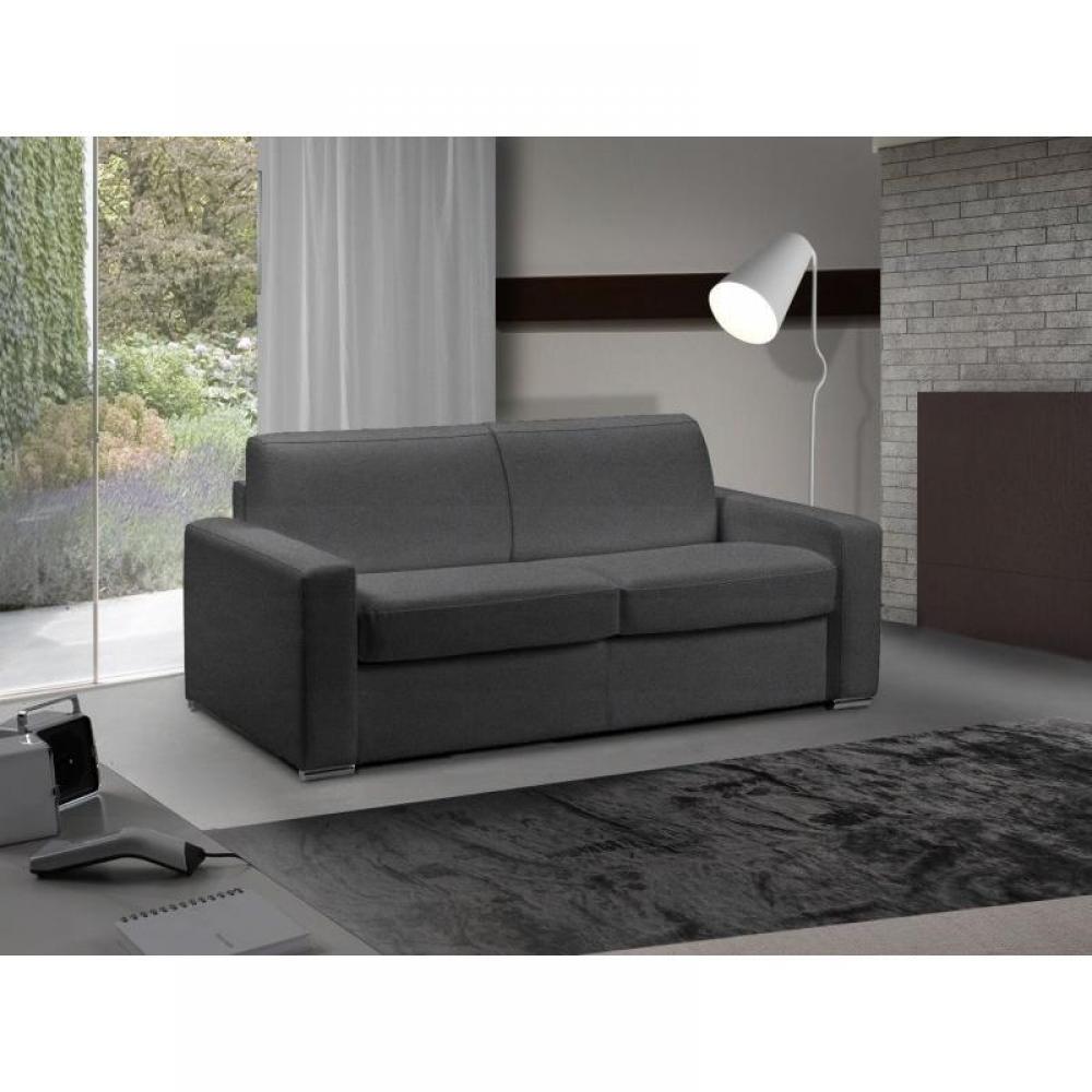 Canapé lit 2 places MASTER convertible EXPRESS 120 cm microfibre gris graphite, MATELAS 18 CM INCLUS.