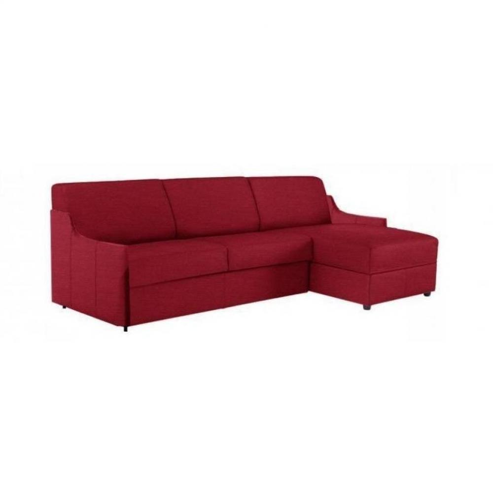 Canapé d'angle LUNA EXPRESS 160*197 *16 cm sommier lattes renatonisi Tweed rouge