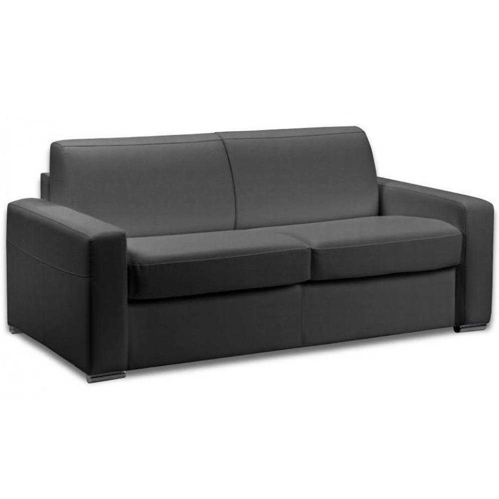 Canapé convertible 3-4 places express MASTER couchage 160cm Tweed graphite matelas 18cm sommier lattes RENATONISI