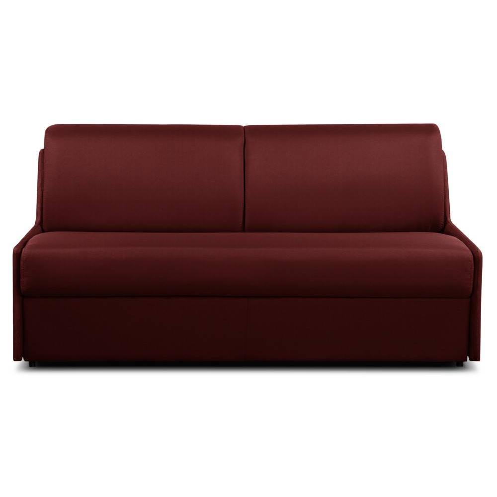 Canapé convertible FRANCE matelas 16cm système express sommier lattes 160cm microfibre bordeaux