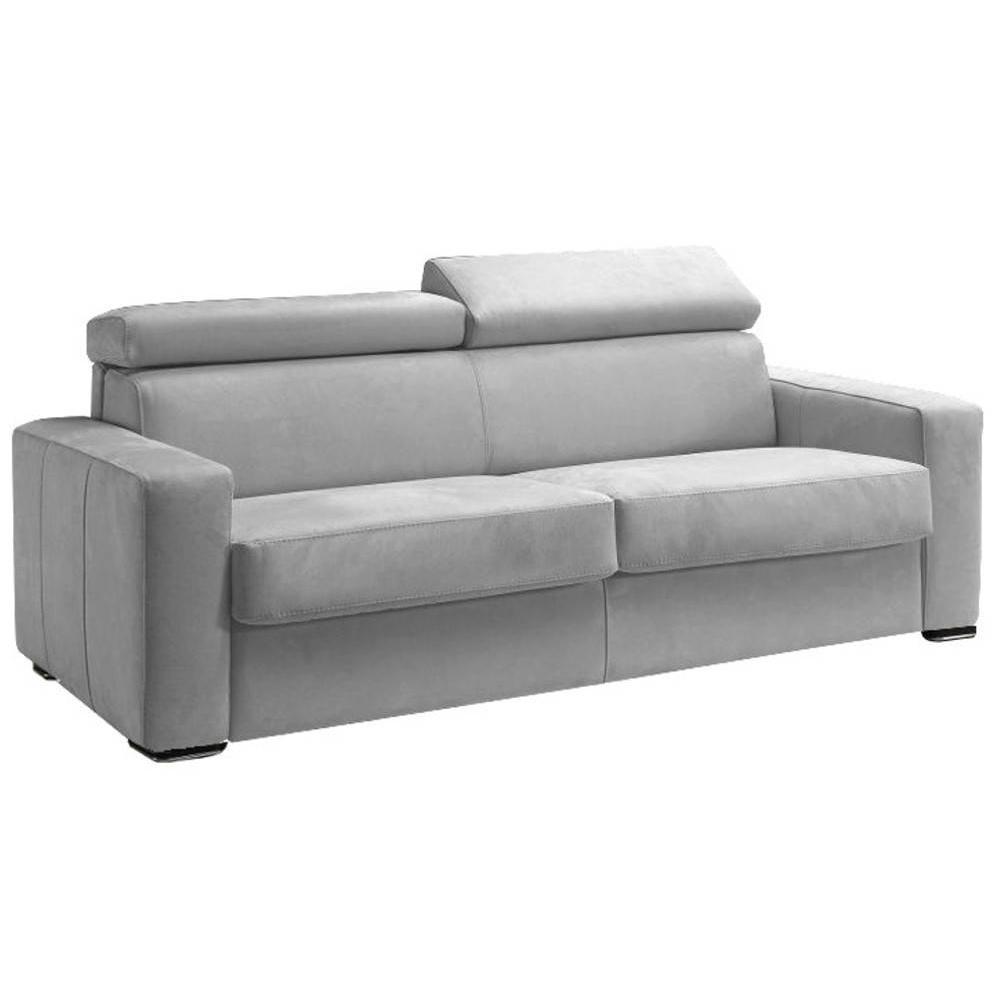 Canapé EXPRESS SIDNEY DELUXE 140 cm polyuréthane gris clair matelas 16 cm