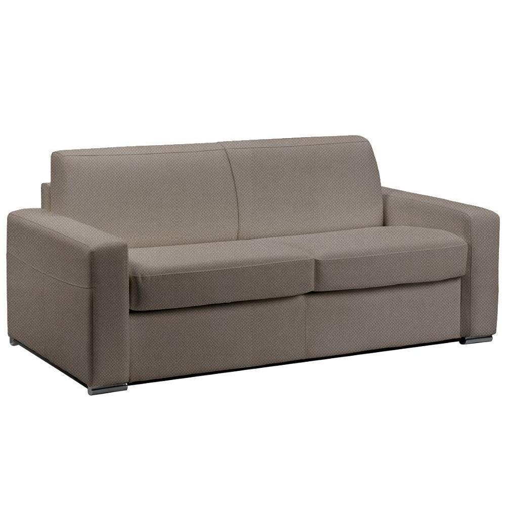 Canapé lit 3-4 places MASTER EXPRESS 160 cm MATELAS 18 CM sommier lattes RENATONISI velours taupe