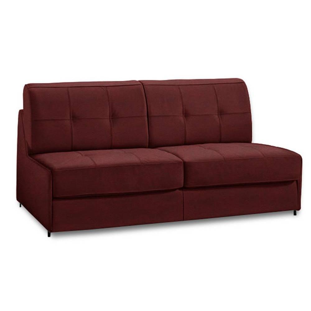 Canapé lit 4-5 places DENSO XXL convertible EXPRESS lattes couchage 180 cm matelas 18cm Microfibre bordeaux