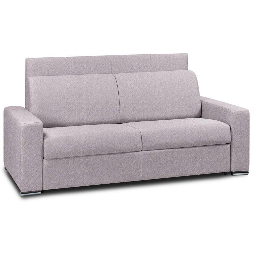 Canapé 4 places EXPRESS LATTES 160cm matelas 16 cm tête de lit intégrée cuir vachette parme