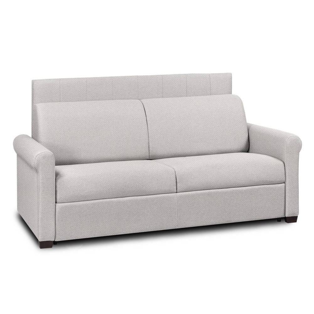Canapé BELLE EPOQUE Canapé express  lattes 160cm matelas mémory 22cm tête de lit intégrée Tweed vert