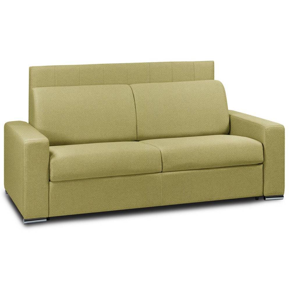 Canapé lit Canapé express  lattes 160cm matelas mémory 22cm tête de lit intégrée Microfibre bordeaux