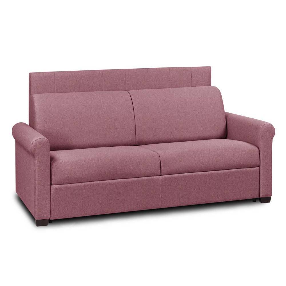 Canapé lit 4 places EXPRESS LATTES 160cm matelas 16 cm tête de lit intégrée polyuréthane rouge