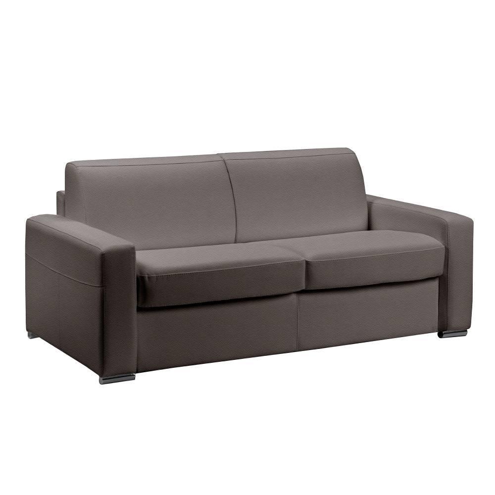 Canapé express MASTER couchage 140cm matelas 18cm sommier lattes RENATONISI polyuréthane taupe