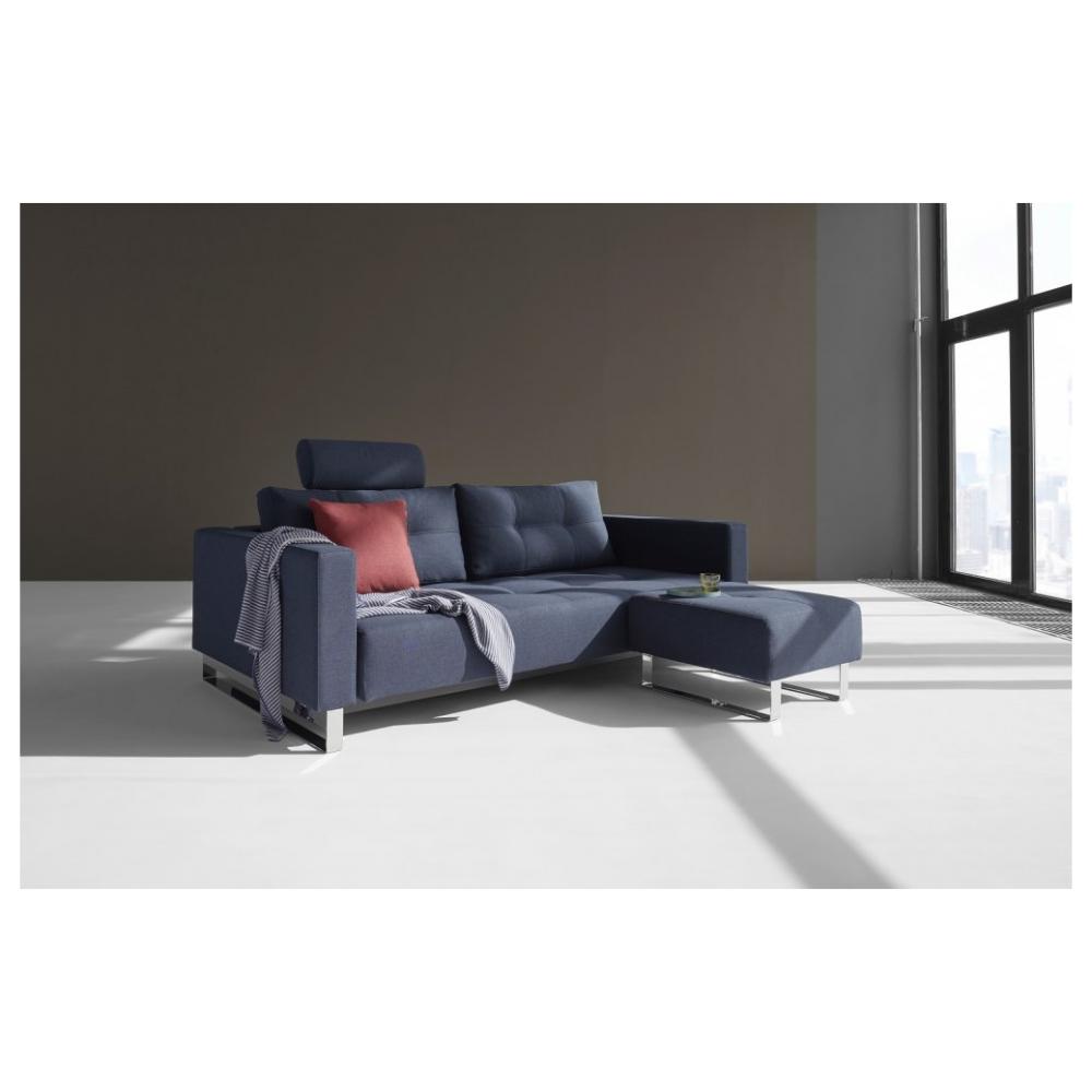 INNOVATION LIVING Canapé gigogne design CASSIUS DELUXE EXCESS LOUNGER blue Mixed Dance convertible lit 155*200 cm
