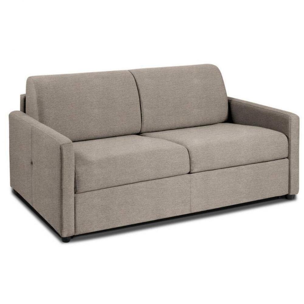 Canapé express DAX matelas mémory 20 cm métal 120 cm Tissu Tweed Gris