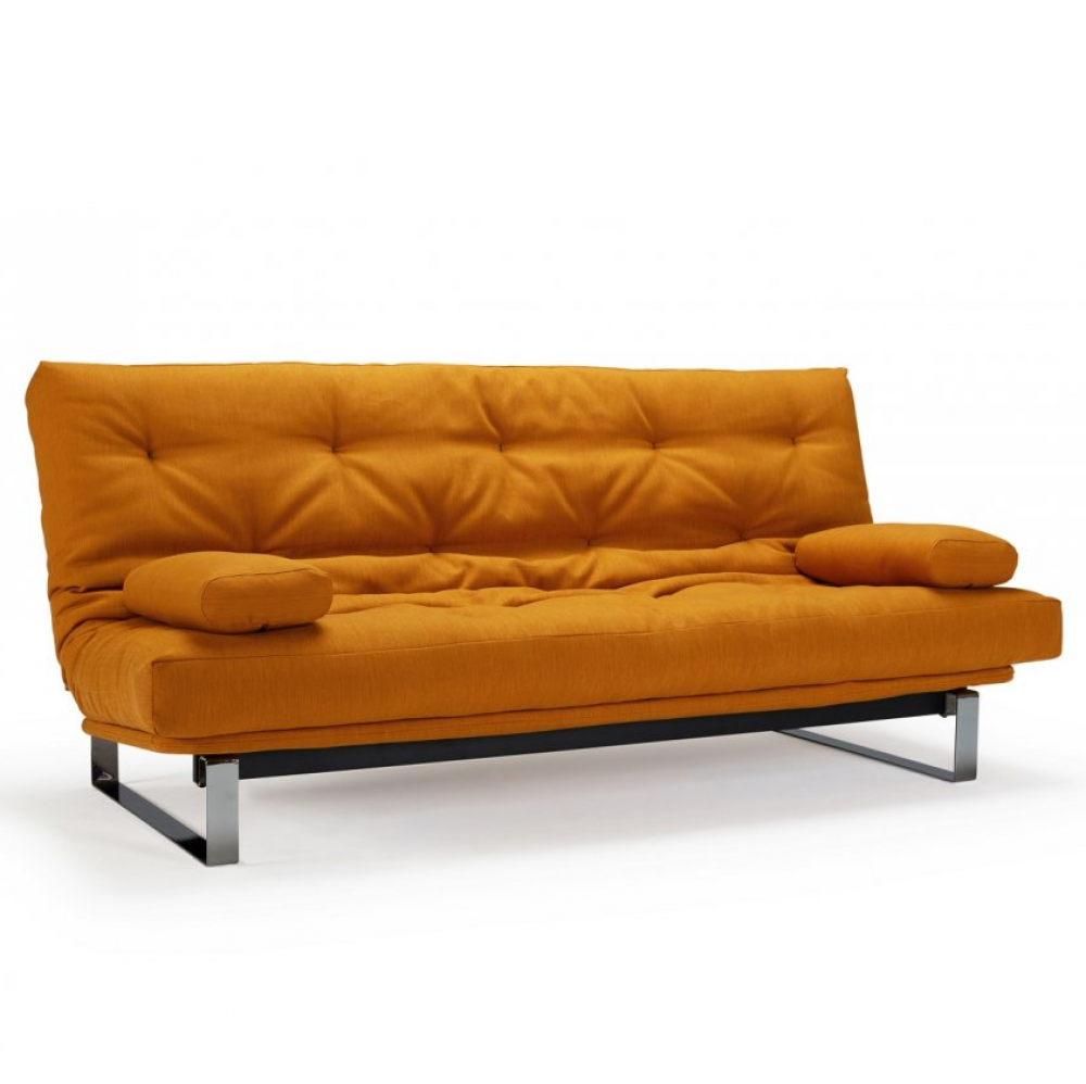 INNOVATION LIVING Canapé convertible clic-clac MINIMUM lit 140*200 cmCapitonné tissu Elegance Curry