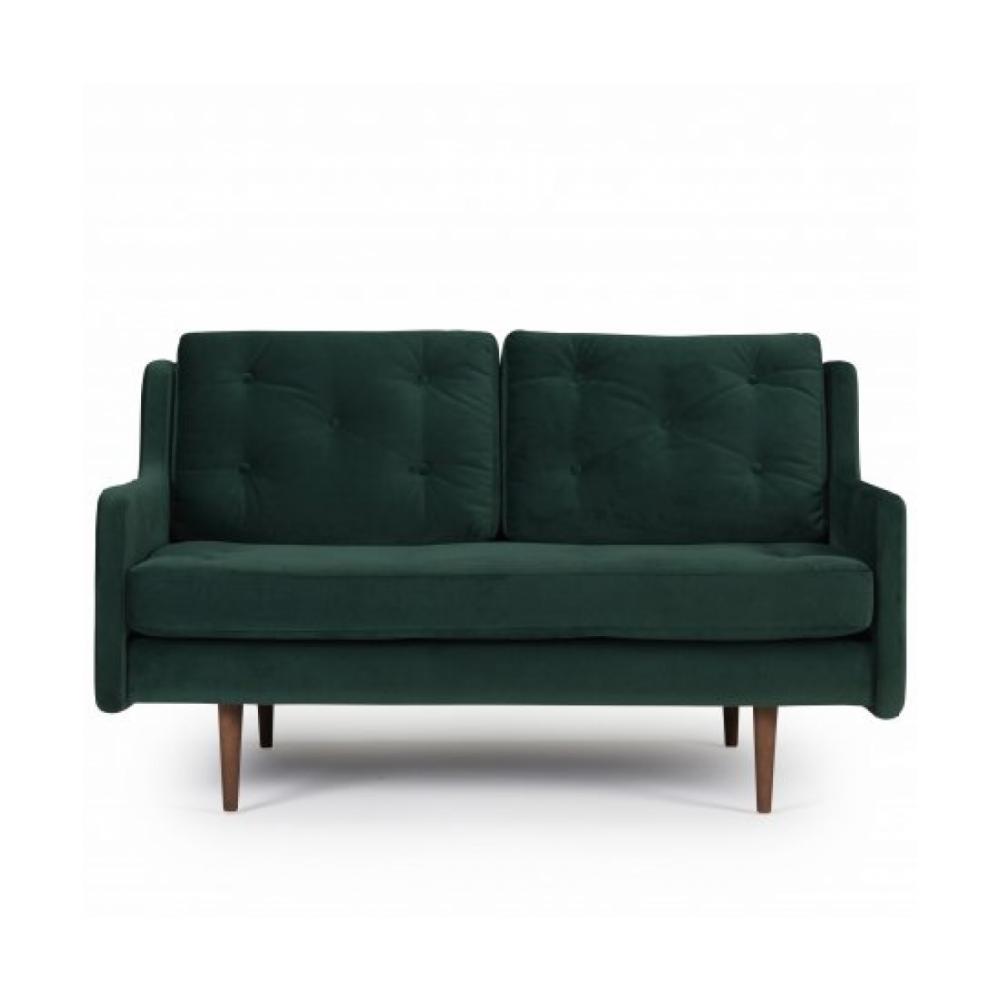 Canapé 2 places design scandinave HORTE piètement en chêne teinté noyer
