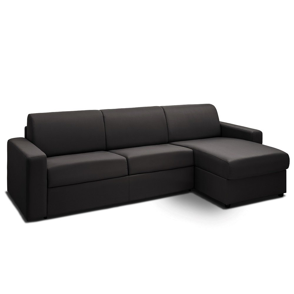 Canapé d'angle convertible express MIDNIGHT gris graphite couchage 140 cm