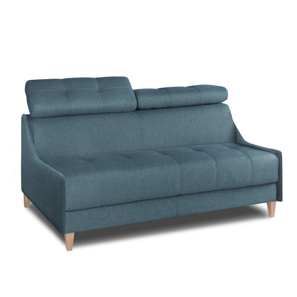 Canapé hôtellerie DIVANO convertible matelas système express sommier lattes RENATONISI Tweed bleu azur
