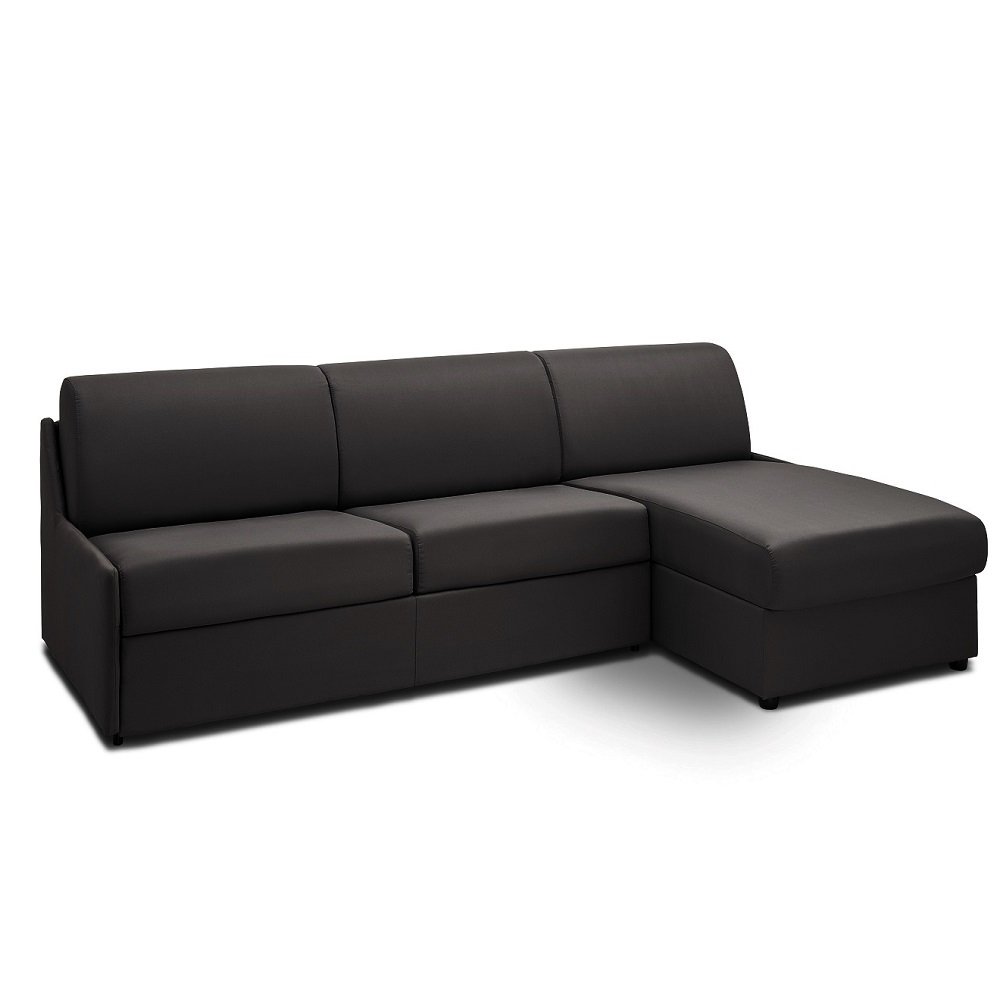 Canapé d'angle convertible express GAIN DE PLACE gris graphite couchage 140 cm