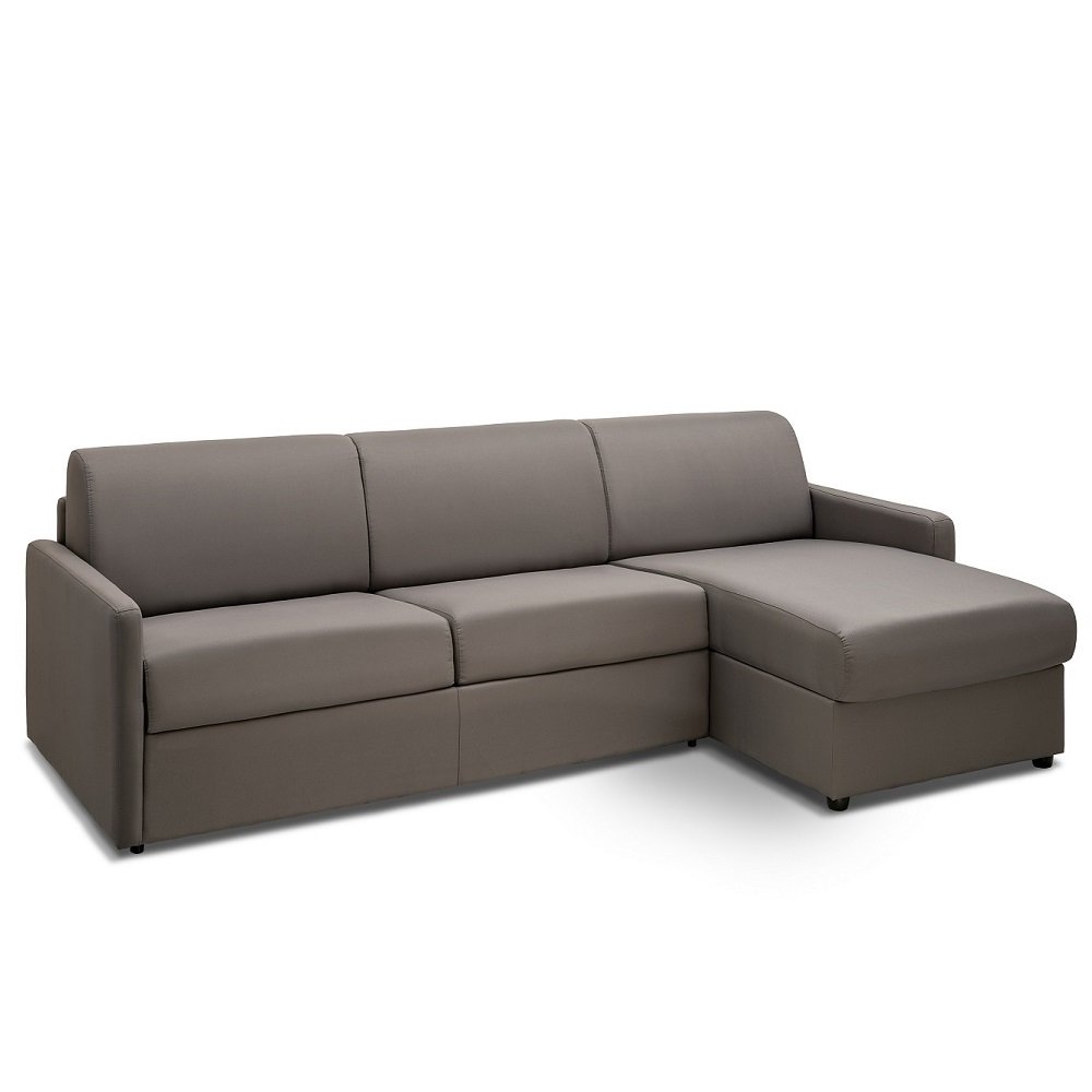 Canapé d'angle convertible PARADISO gris silver express couchage 140 cm