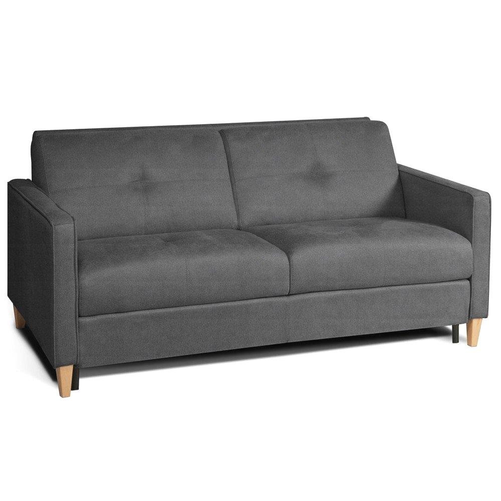 Canapé convertible EXPRESS SCANDINAVE 140cm matelas 16 cm Microfibre gris graphite